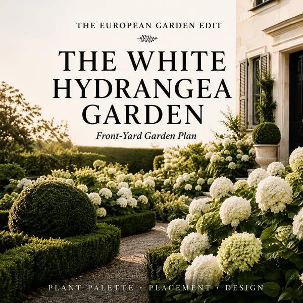 Cover of The White Hydrangea Garden Front-Yard Garden Plan